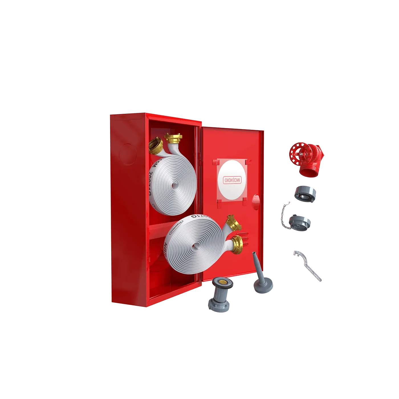 Produto modelado em 3D, com os componentes em vista explodida