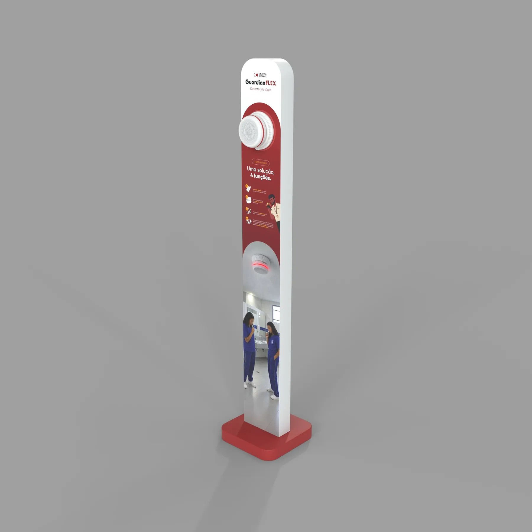 Render do projeto de expositor para detector de vape, criado por Herbert Lausmann