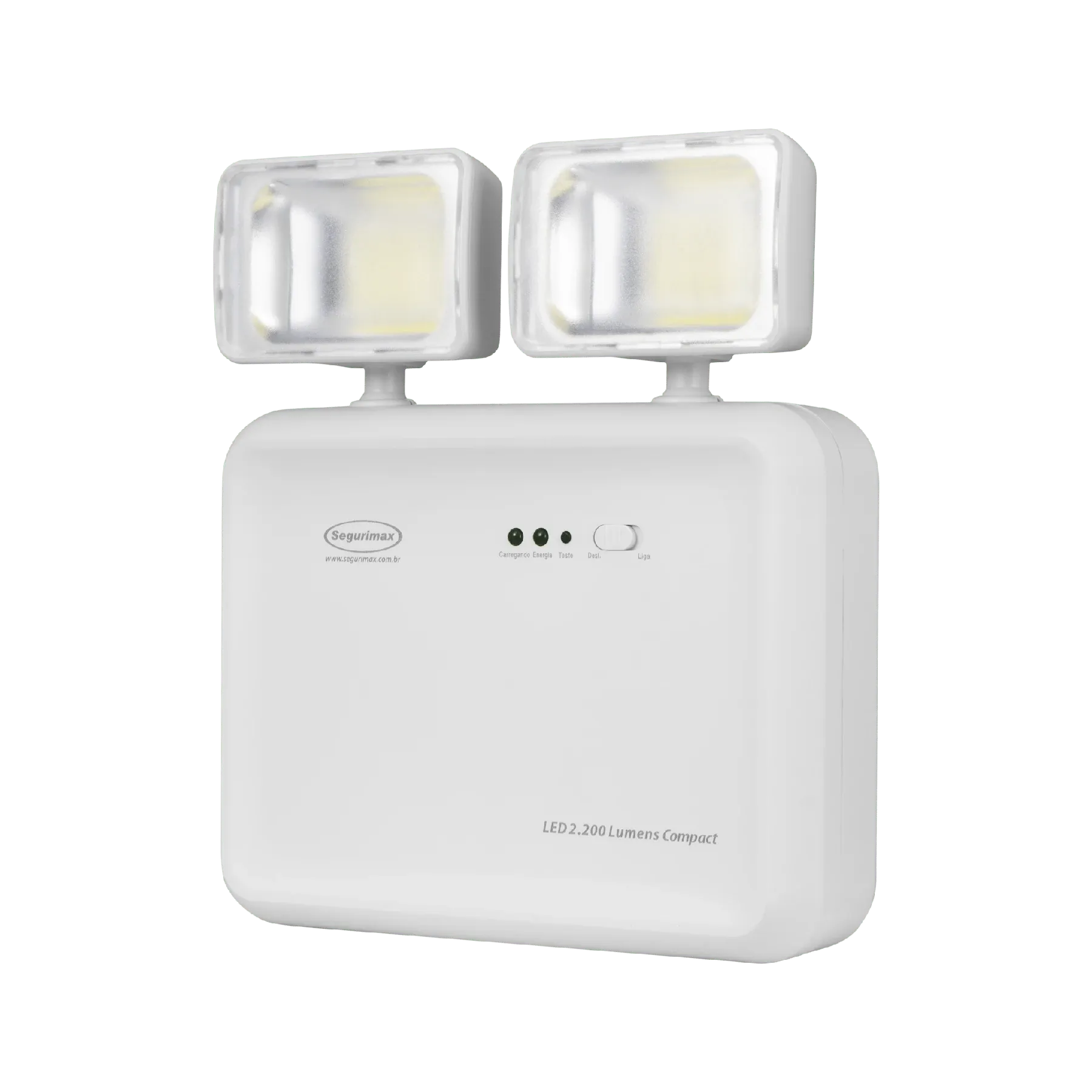 Foto de produto: luminária de emergência LED, vista lateral