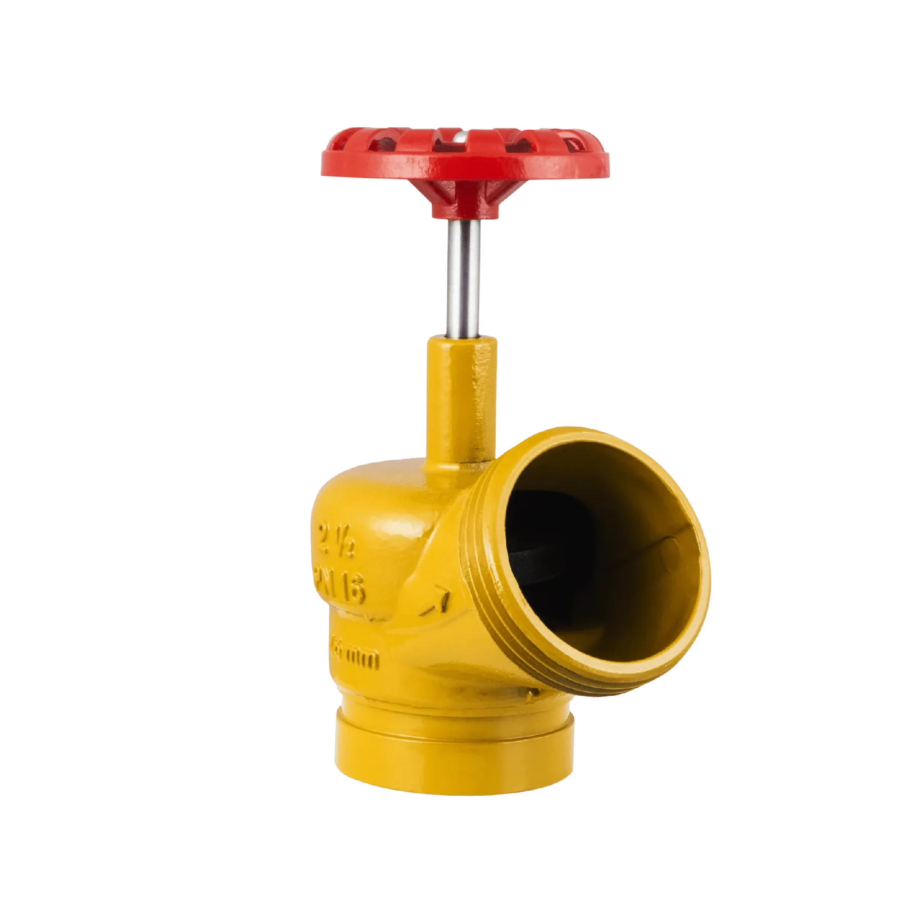 Foto de produto: registro globo amarelo com volante vermelho, recortado em fundo branco