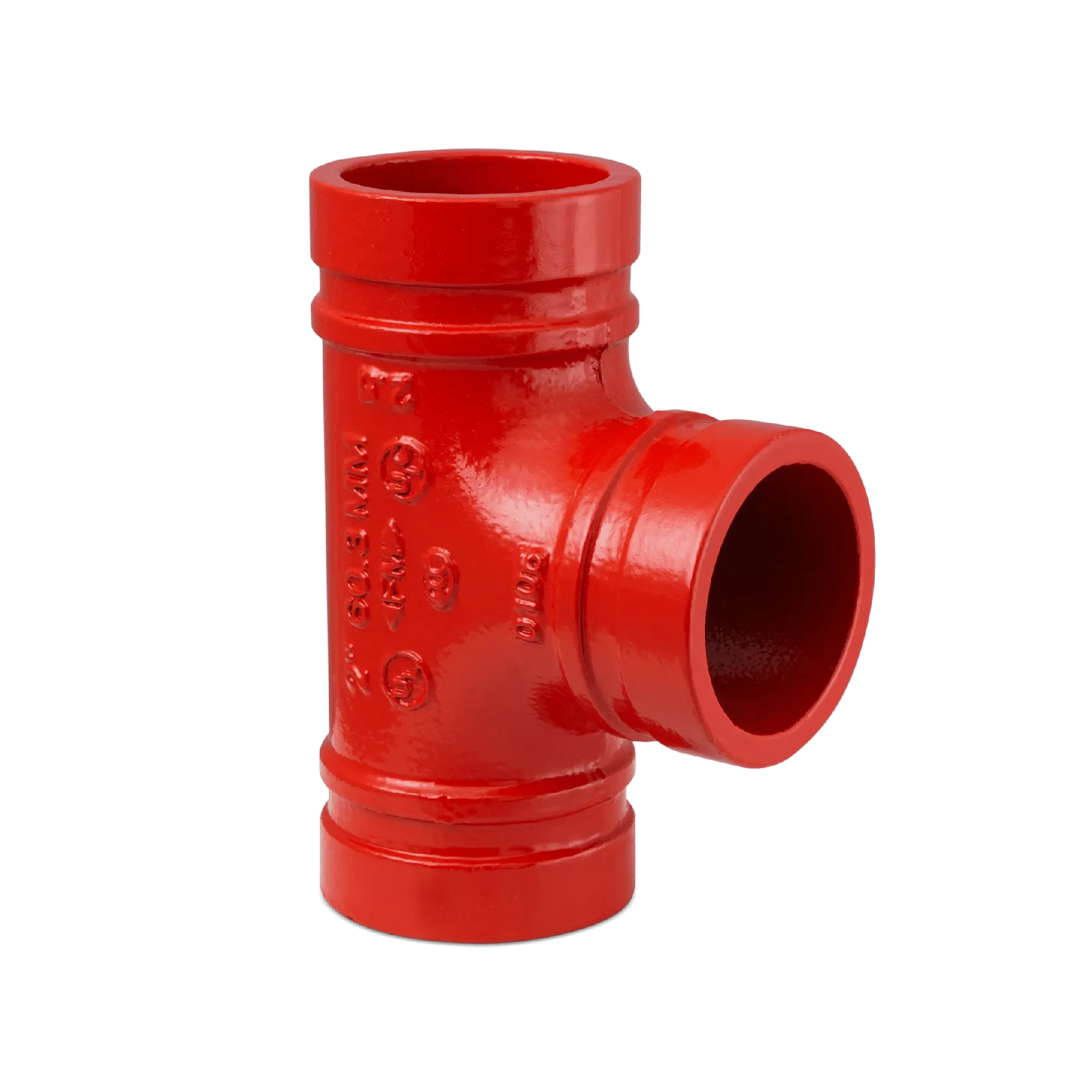 Foto de produto: tê ranhurado vermelho