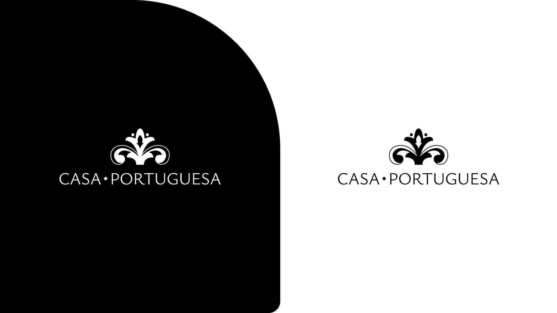 Identidade visual Casa Portuguesa — versões monocromáticas do logotipo