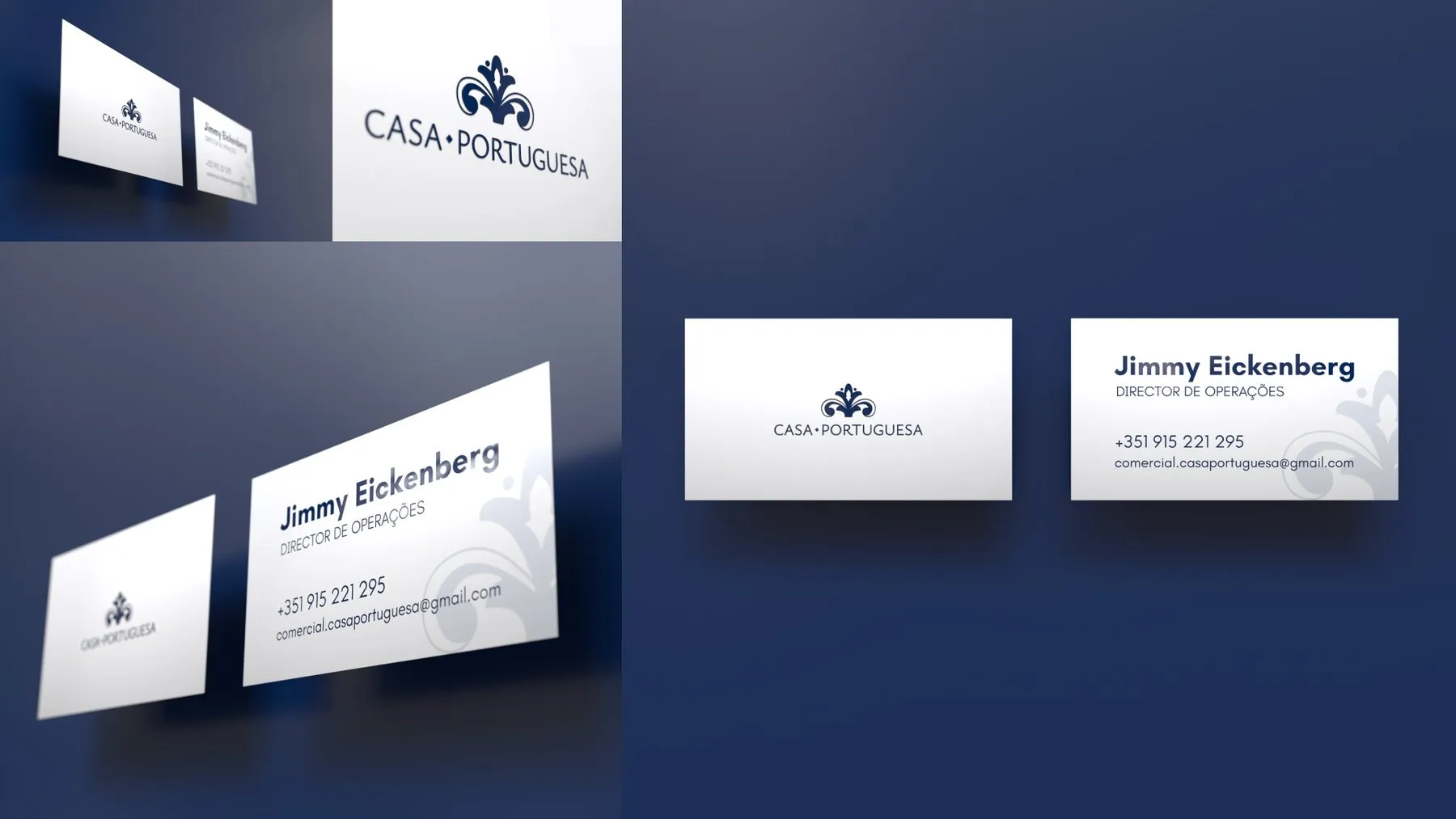 Identidade visual Casa Portuguesa — cartão de visita