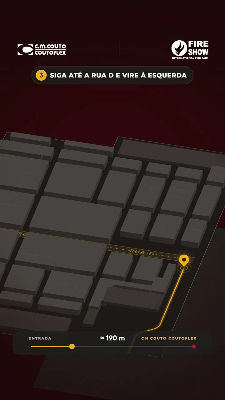 Rota em 3D até o estande